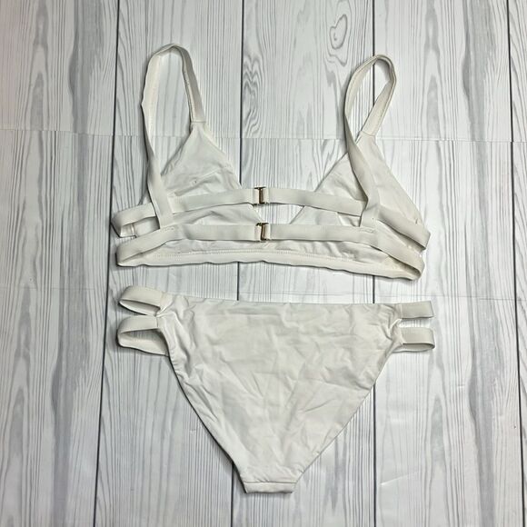 Tavik White Coco Scoop neck bikini top and bottoms Large / XL - Picture 11 of 12